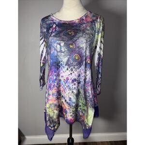 Lisa Frank Y2K Inspired Long Sleeve Women’s Size Small Shirt Fairy Whimsical
